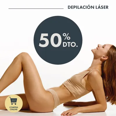 Depilación láser 50% de descuento.